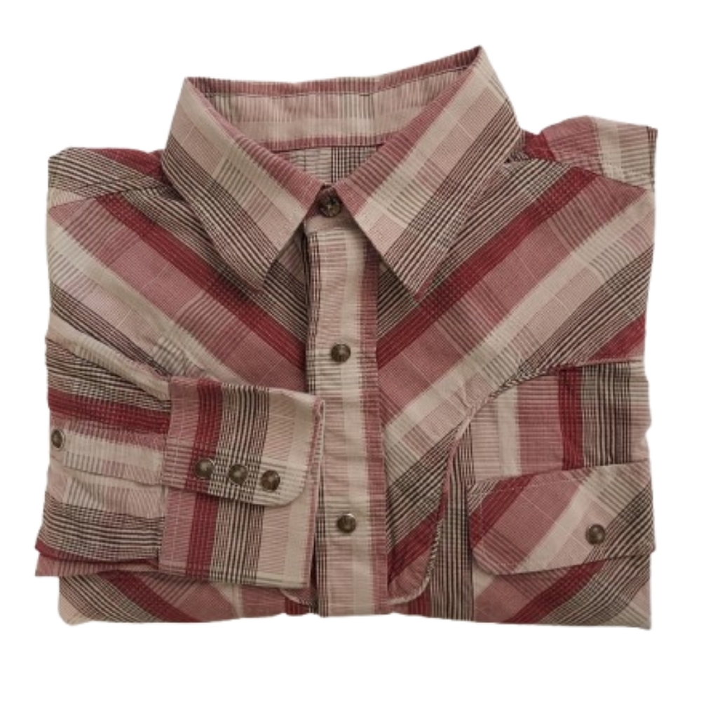 Ariat Men's Plaid Western Pearl Snap Button Down Shirt Size Medium Cowboy Rope